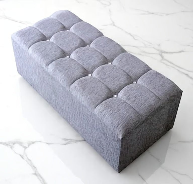 Classic Button-Tufted Ottoman with Storage