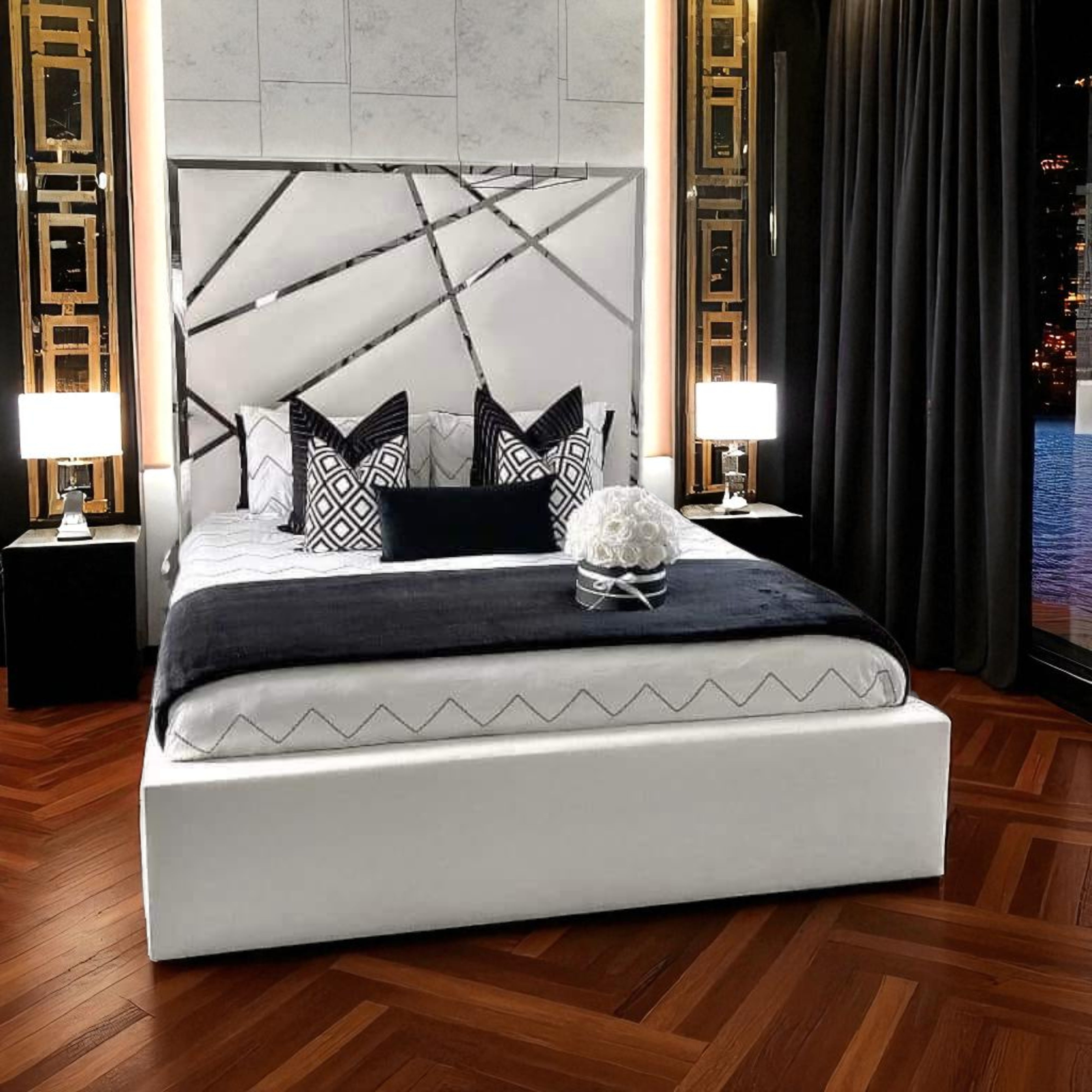 Crystal-Edge Art-Deco Bed Frame