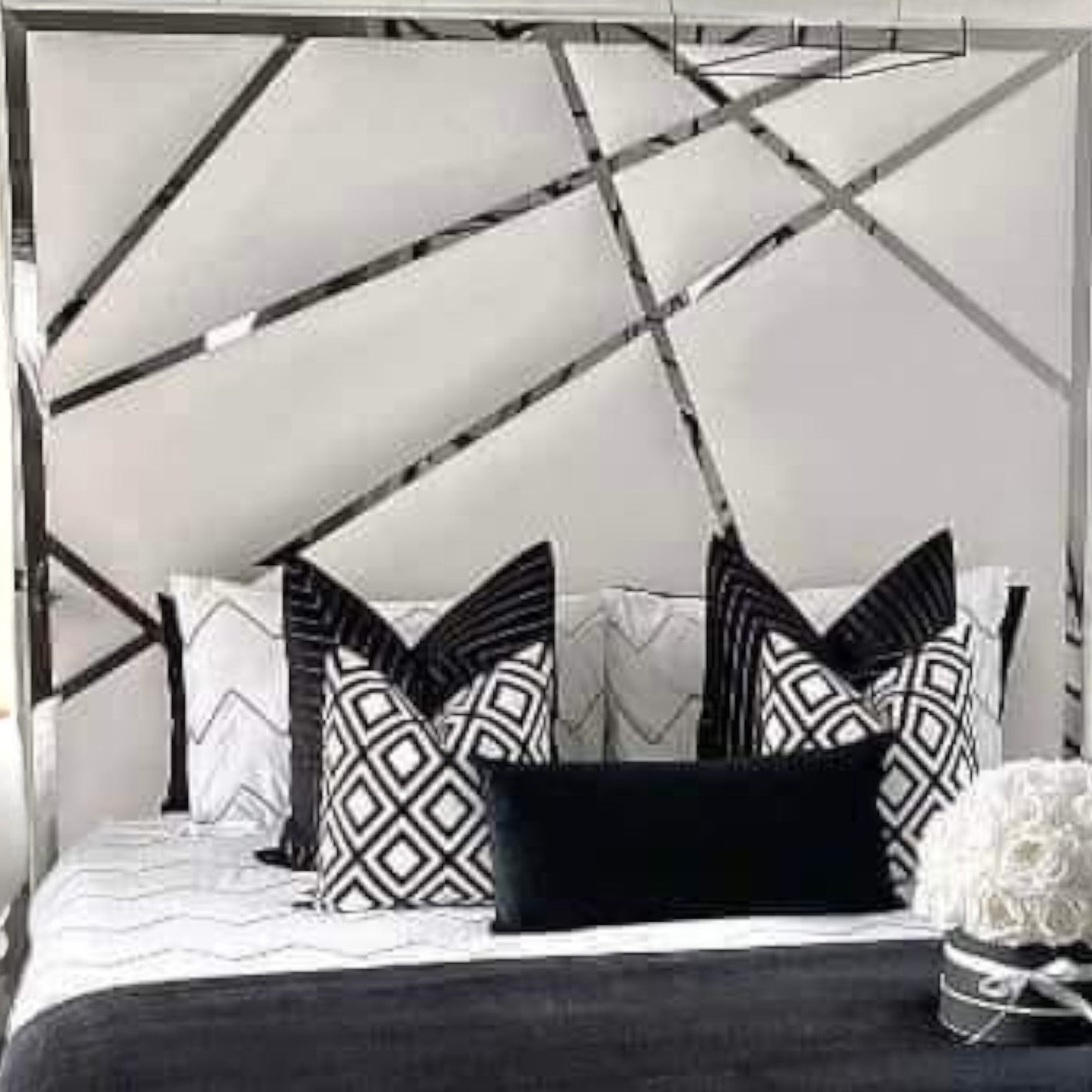 Crystal-Edge Art-Deco Bed Frame
